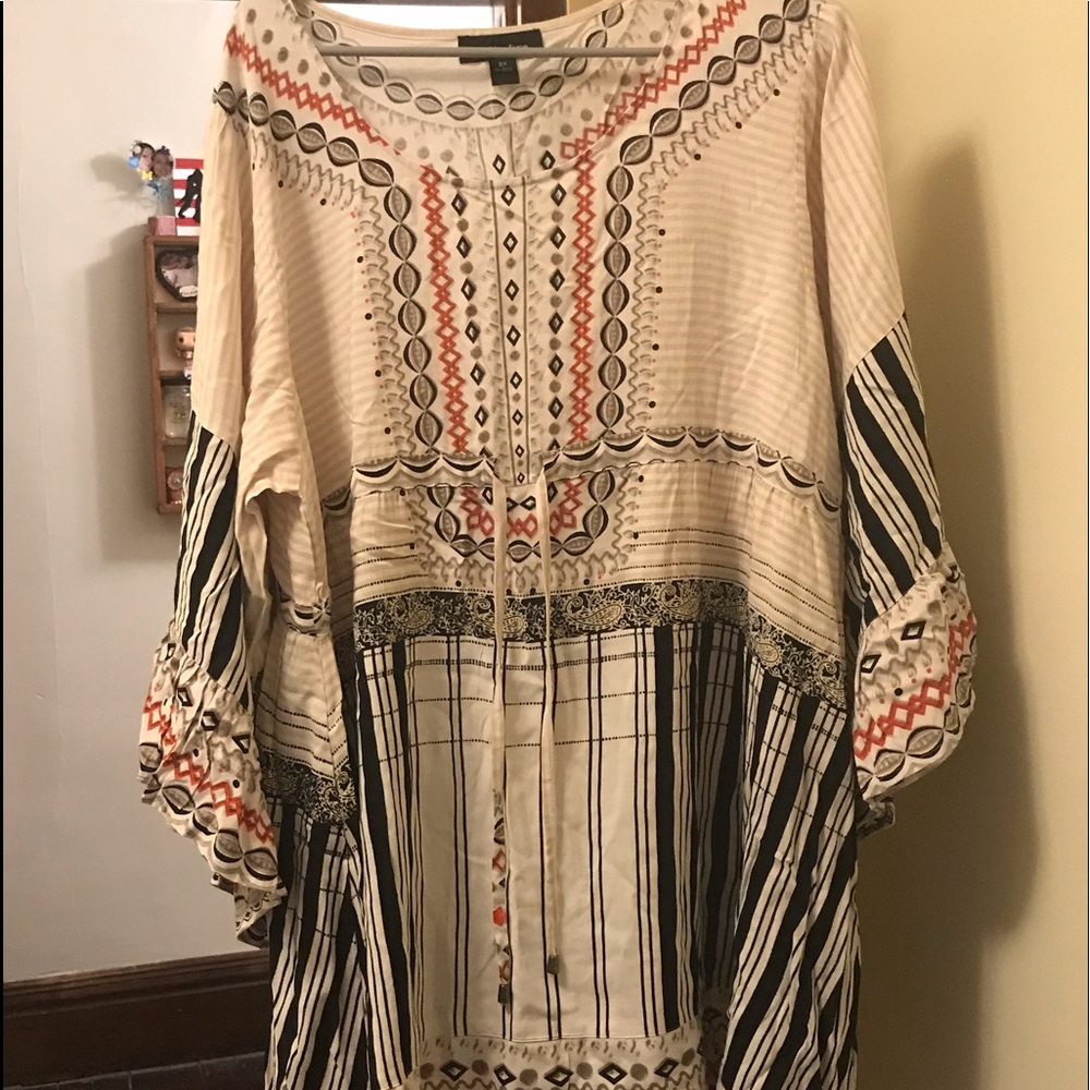 Plus size, beautifully patterned tunic